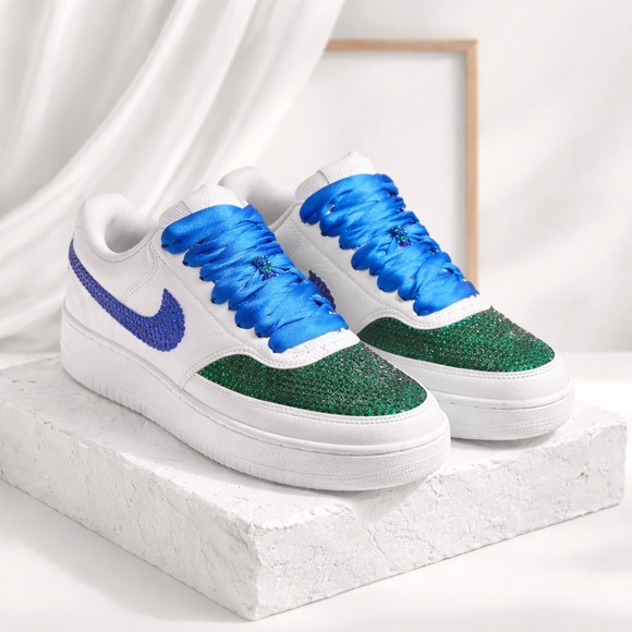 Custom Nike Air AF1 Rhinestone Shoe, Wedding , Prom, Dance, Quincenera - Picture 12 of 13